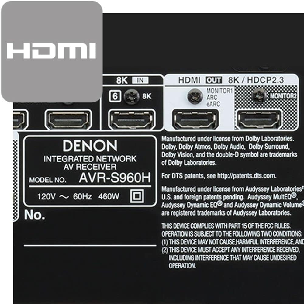 Denon AVR-S960H 8K Ultra HD 7.2 Channel (90Watt X 7) AV Receiver 2020 Model - Built for Gaming, Music Streaming, 3D Audio & Video, Alexa + HEOS, Black