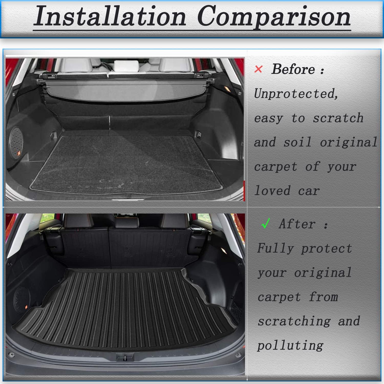 Escape Cargo Liners - All Weather Rear Trunk Tray Cargo Mats Protector Custom Fit for Ford Escape, 3D Tech Waterproof Durable Odorless Flexible TPO Accessories, Compatible with Escape 2020-2021 2022