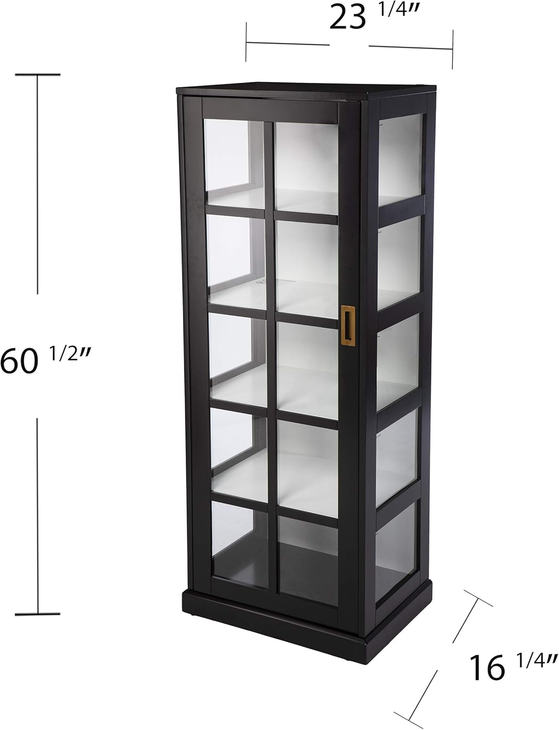 SEI Furniture Burland Curio Cabinet, Black