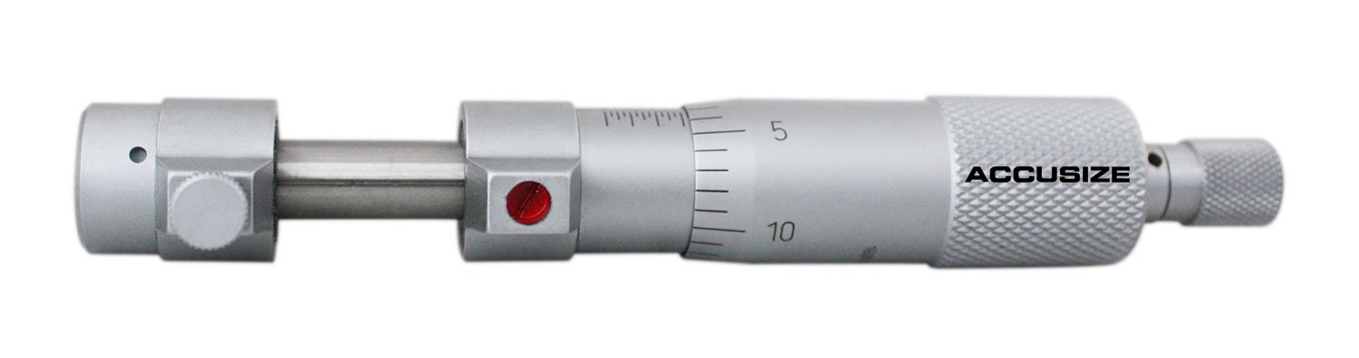 Accusize Industrial Tools 3-4'' by 0.001'' Inside Micrometer in Fitted Case, Satin Chrome Finished, Eg00-3224
