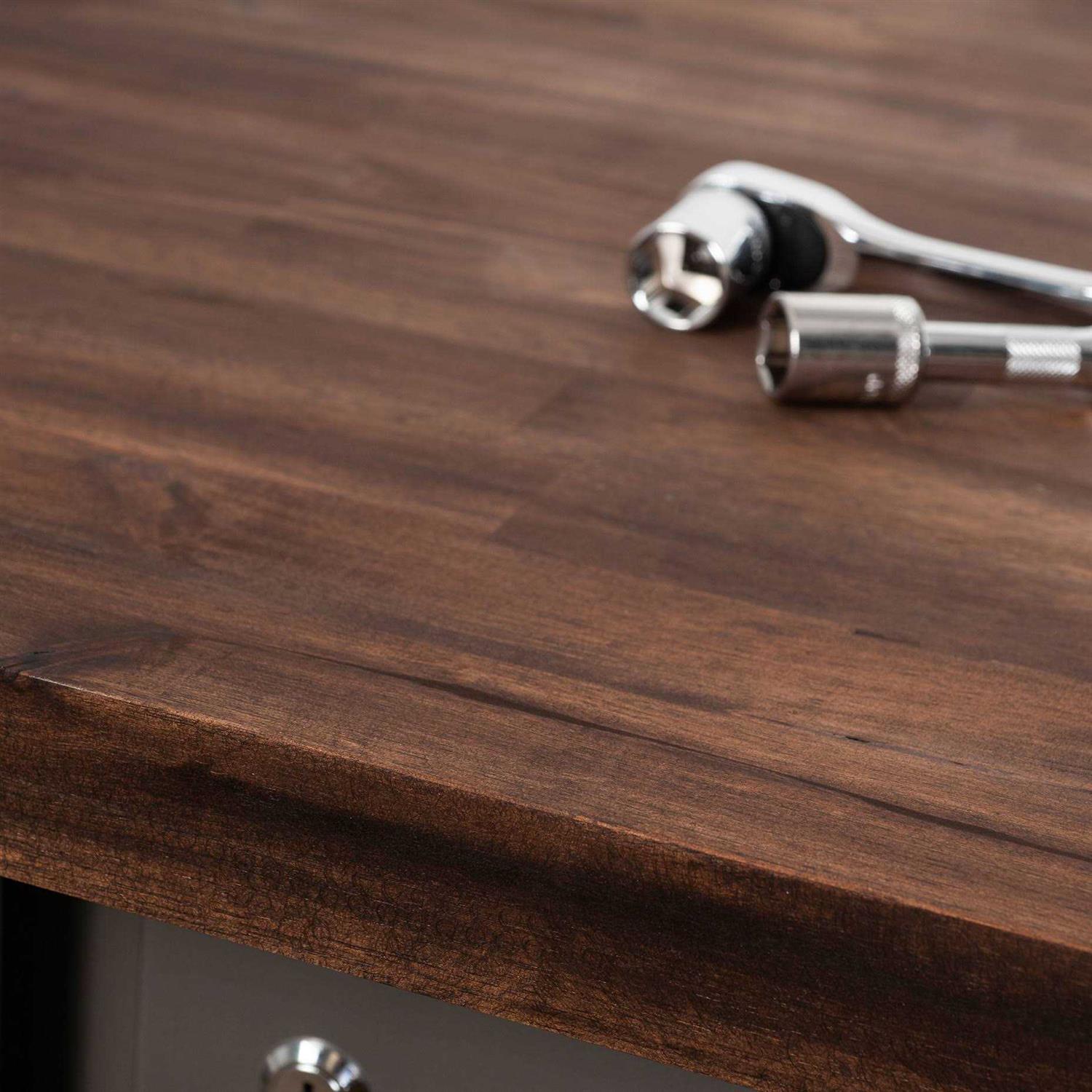 Sparrow Peak 60-in x 30-in x 1.5-in Espresso Stained Straight Acacia Butcher Block Countertop 1530FJACAESP-60 - Shop Hardware Tools Online Store