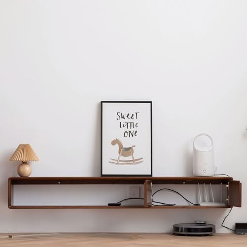 tv Units for Living Room Floating TV Unit, 70.8''/78.7'' Wall Mounted TV Cabinet, Floating Shelves with Door, Modern Wood Entertainment Media Console Center Large Storage TV Bench for Living Room Bed