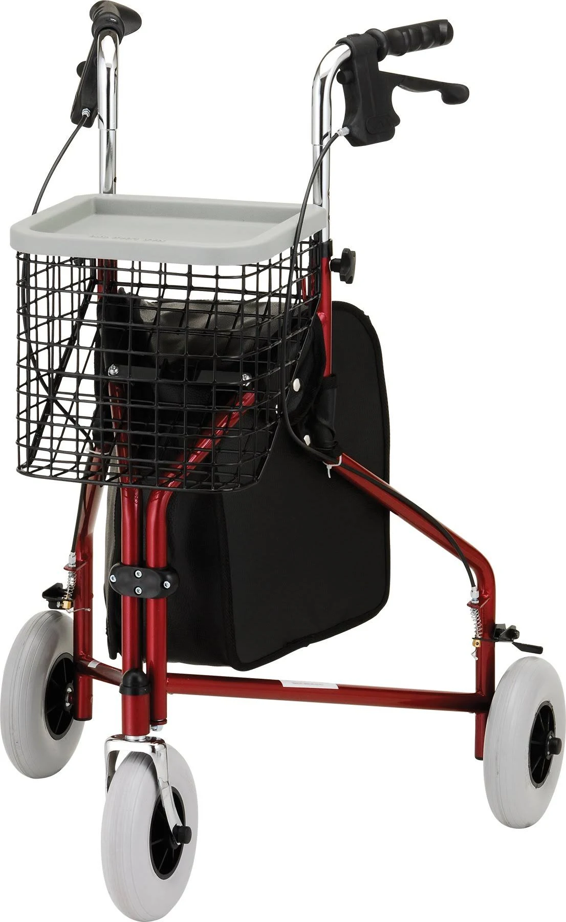 Nova Traveler 3-Wheeled Rollator Walker, Red