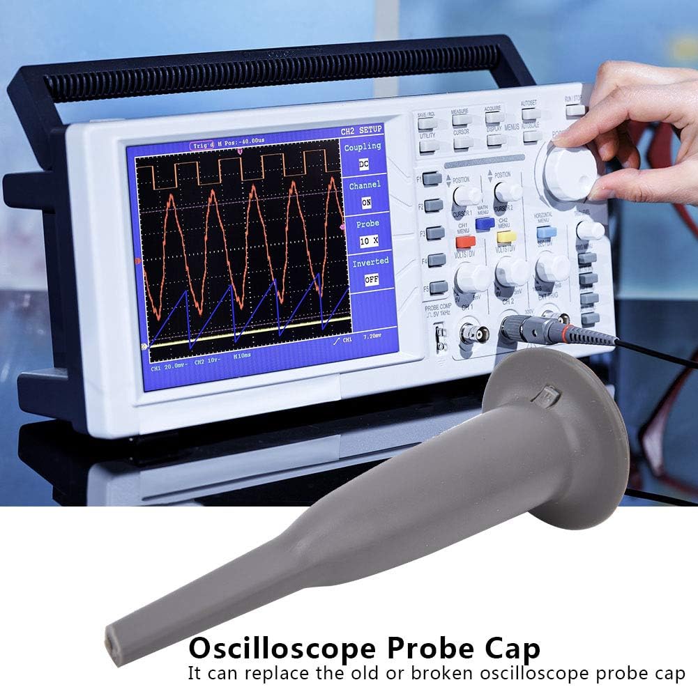 2Pcs Oscilloscope Probe Cap,Universal Protective Probe Cap,with Hook,Fit for UT,for P6139A,for P01,Replacement Oscilloscope Probe Cap,Gray Pack of 2