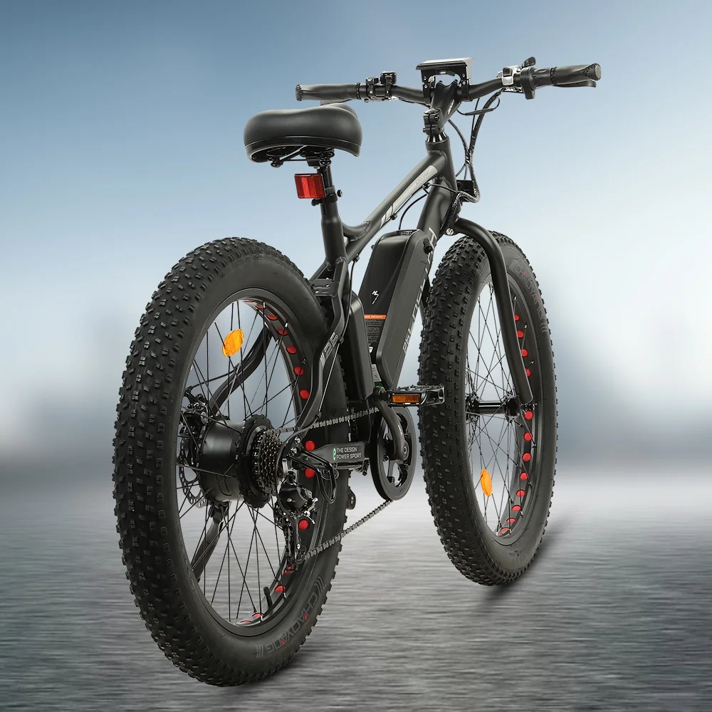 Ecotric 26 In. Electric Bicycle Fat Tire Wheel Snow Beach Mountain E-Riding Adult 36V 500 W Moped E bike A-E516646