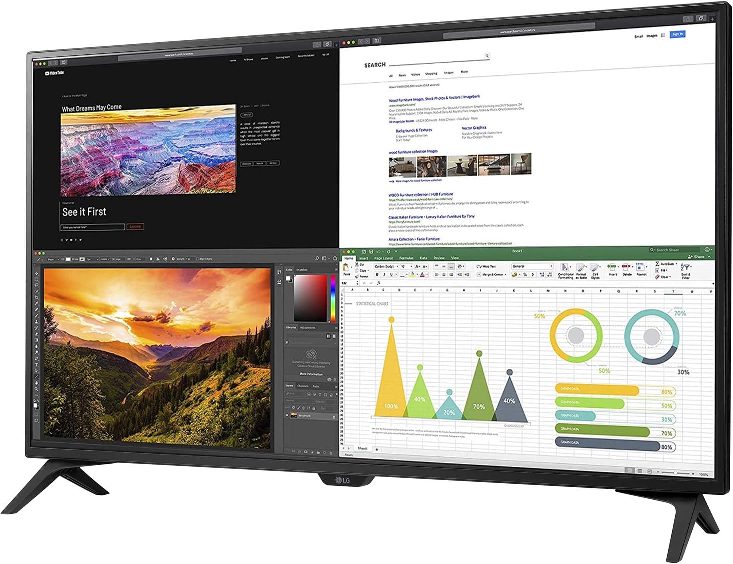LG 43UN700T-B 43" 4K UHD 3840x2160 IPS USB-C HDR 10 Monitor
