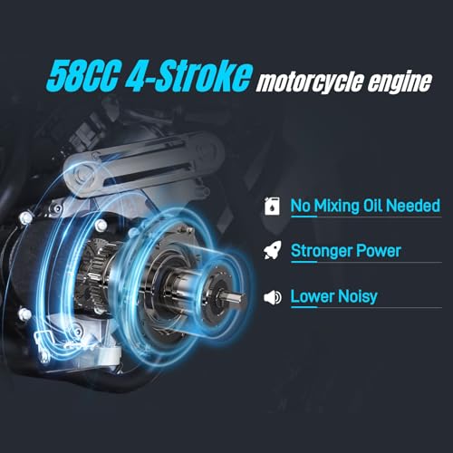 SYX MOTO Mini Motorcycle,Mini Dirt Bike 58cc 4-Stroke Pocket Rocket Pit Bike Gas Pocket Motorbike with Front Rear Disc Brakes,Pull Start,10" Tires