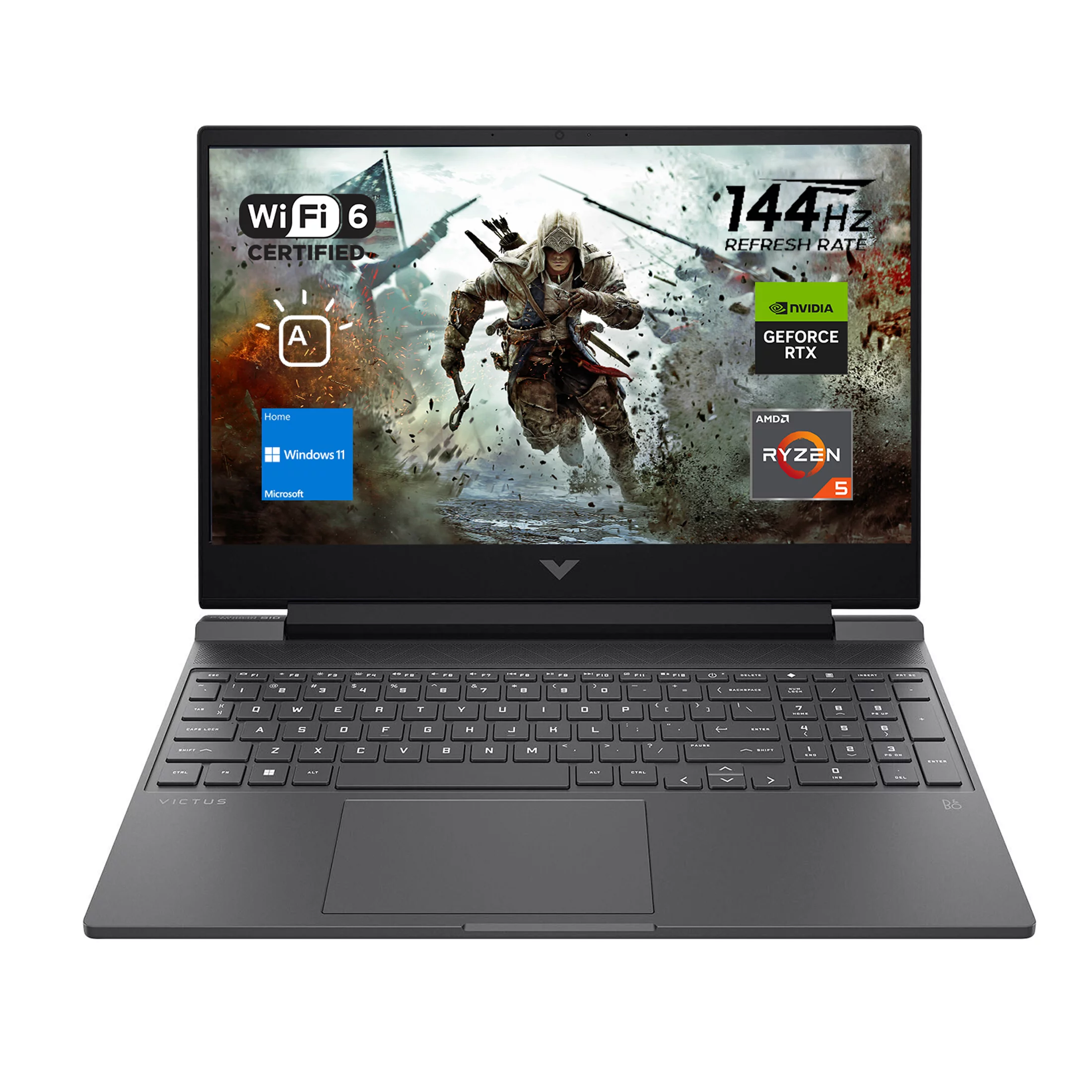 HP Victus 15 Gaming Laptop, 15.6" FHD 144Hz Display, AMD Ryzen 5 7535HS, 32GB DDR5 RAM, 2TB SSD, NVIDIA GeForce RTX 2050, Backlit Keyboard, Wi-Fi 6, Windows 11 Home, Silver