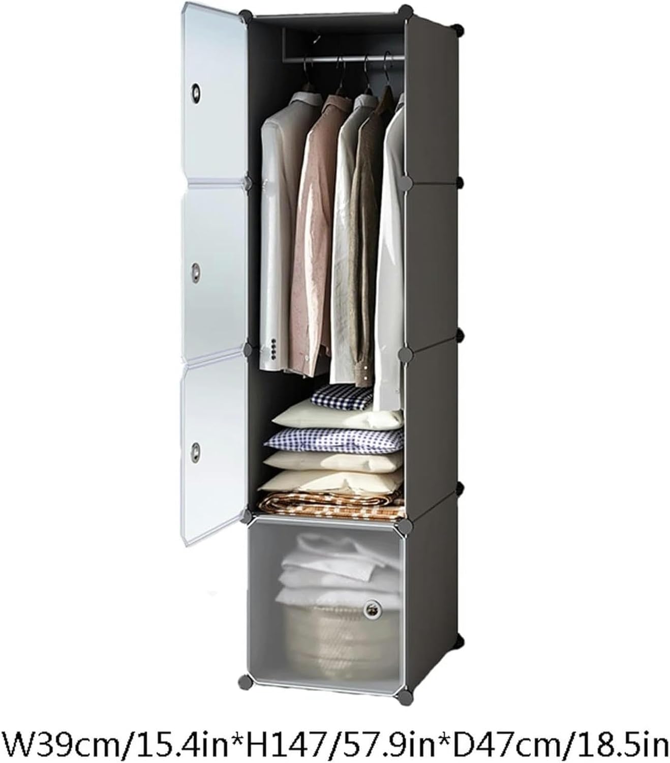Assemble Wardrobe Assemble Portable Wardrobe Clothes Bedroom Storage Organizer, Save Bedroom Space Quick Assembly and Durable Wardrobe Combined Closet