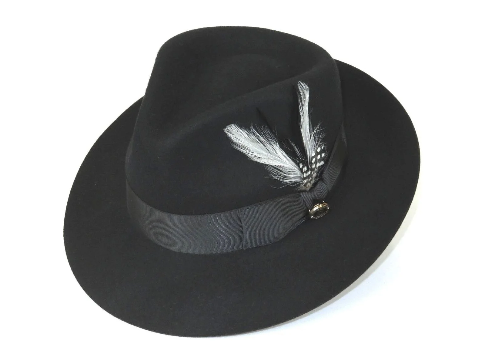 Men Bruno Capelo Hat Australian Wool Fedora Teardrop Crown Fabio FB220 Black - Curated Treasures Market