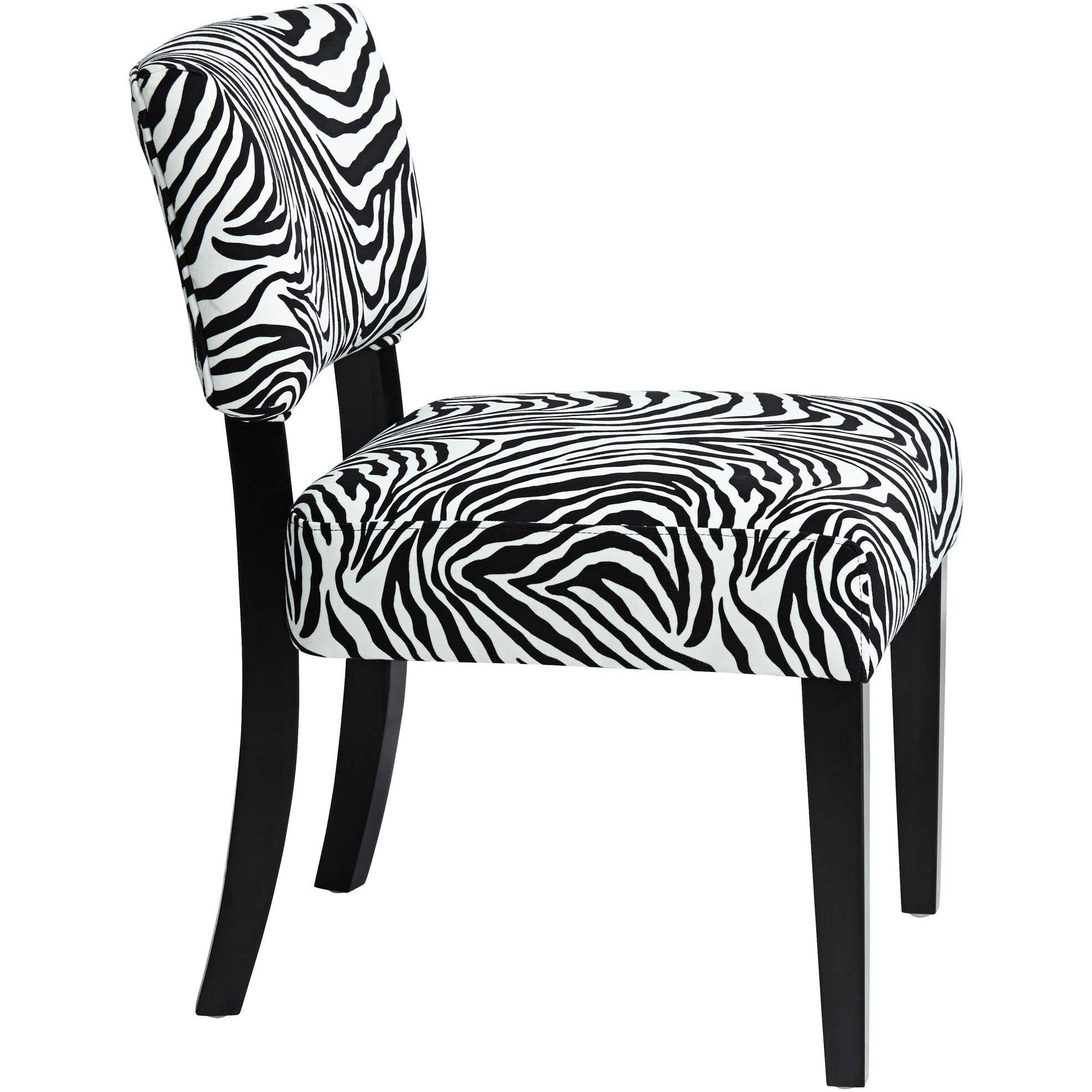 Studio 55D Zambia Zebra Print Accent Chair with Velvet Fabric