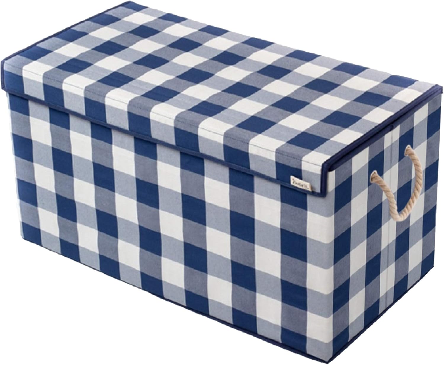 Nest & Be X-Large 30-inch Toybox Toy Storage Chest - Collapsible, Buffalo Plaid, Durable Sides w/Divider, and Attached, Flip-Top Lid. For Home Organization, Nursery, Kids playroom, Pet items, Closet