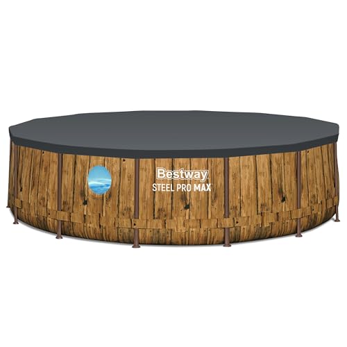 Bestway: Steel Pro MAX - Splashview Round Swimming Pool Set - 14' x 42", Above Ground, Tritech Construction, Filter Pump, Ladder, Cover, ClickConnect
