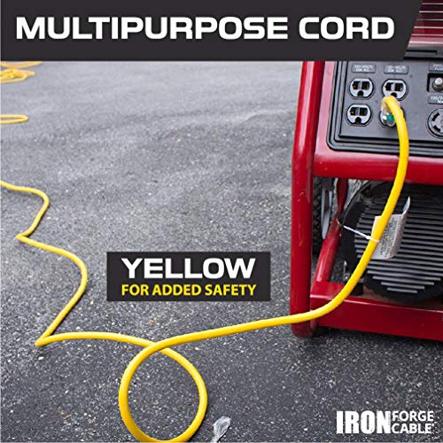 Lighted Outdoor Extension Cords - 12/3 SJTW Heavy Duty Yellow Extension Cords - 5 Lengths to Choose from!