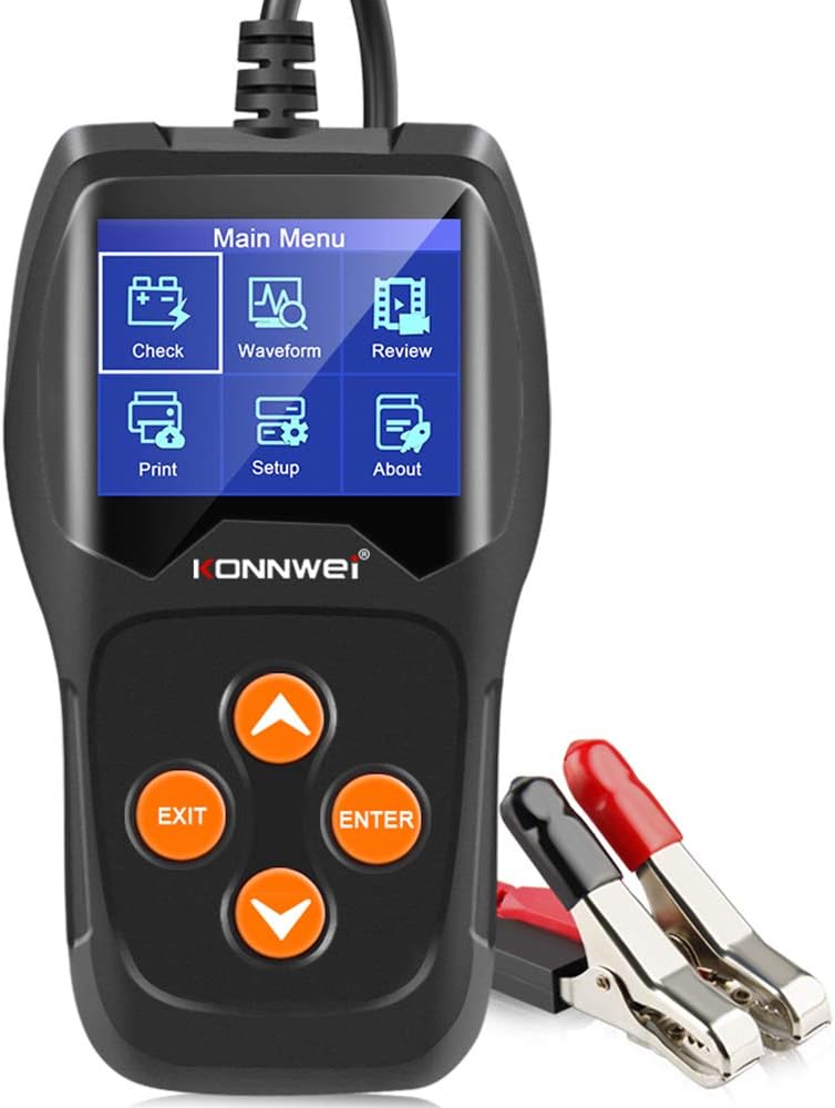 KONNWEI KW650 6V 12V Car Battery Tester, 100-2000 CCA Battery Load Tester Automotive Battery and Alternator Tester for Vehicles/Marine/Motorcycle/Lawn Mover