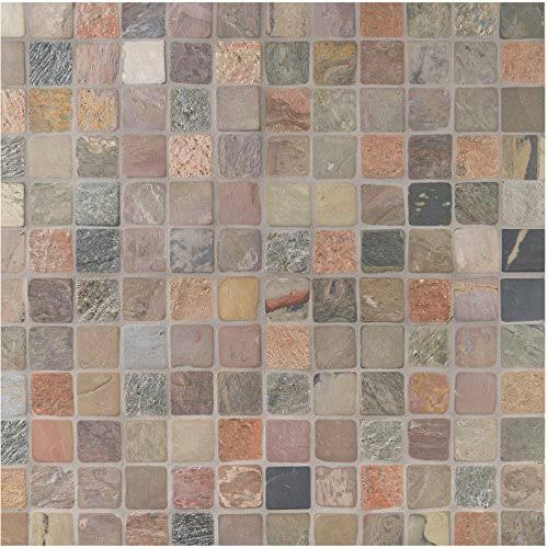 M S International Mixed Color 12 in. x 12 in. x 10mm Tumbled Slate Mesh-Mounted Mosaic Tile (10 Sq. ft. 10 Pieces per CASE)