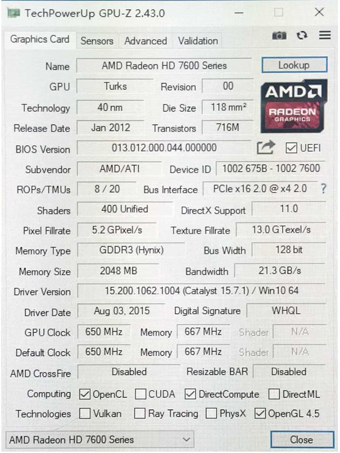 SAPLOS Radeon HD7670 Graphics Card,2GB,128bit, DDR3, HDMI/VGA/DVI,PCI Express 2.0 X16, 650MHz Core Frequency Desktop Gaming Video Card for PC,DirectX 11