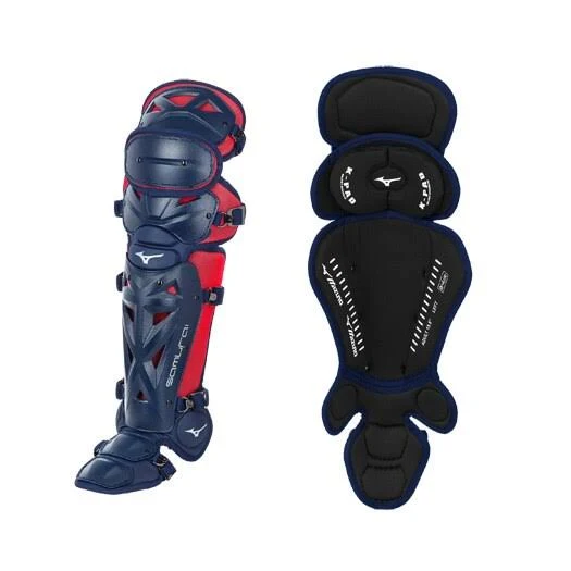 Mizuno Samurai 14.5 inch Youth Shin Guards - Navy/Red