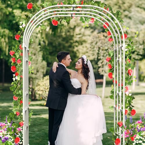 Galvanized Raised Garden Bed with 85" H Arch Trellis, Metal Raised Garden Bed Kit with Trellis for Climbing Vegetables Flowers Herbs, Planter Box with Plant Ties and Climbing Netting