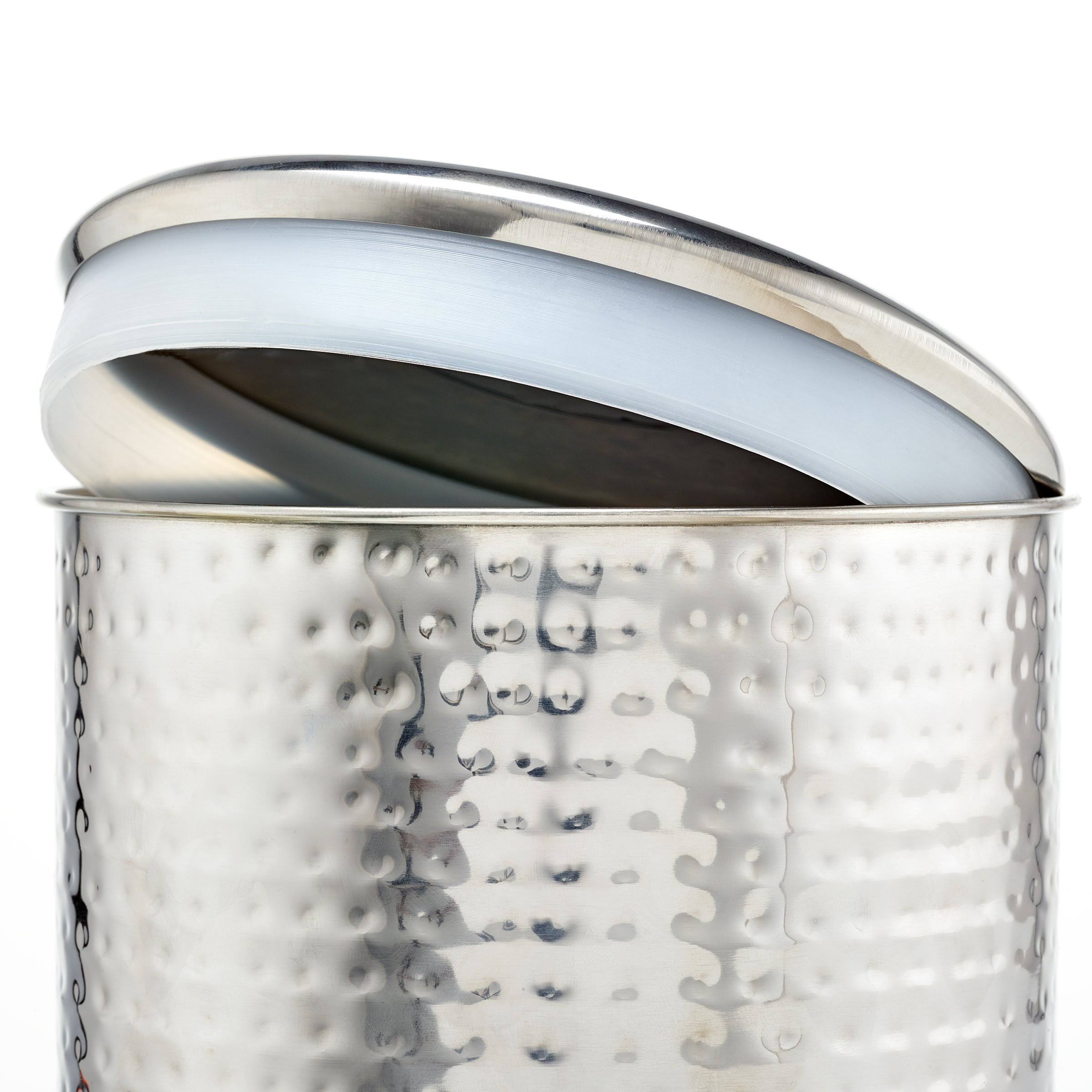 Old Dutch 4 Piece Hammered Stainless Steel Canister Set