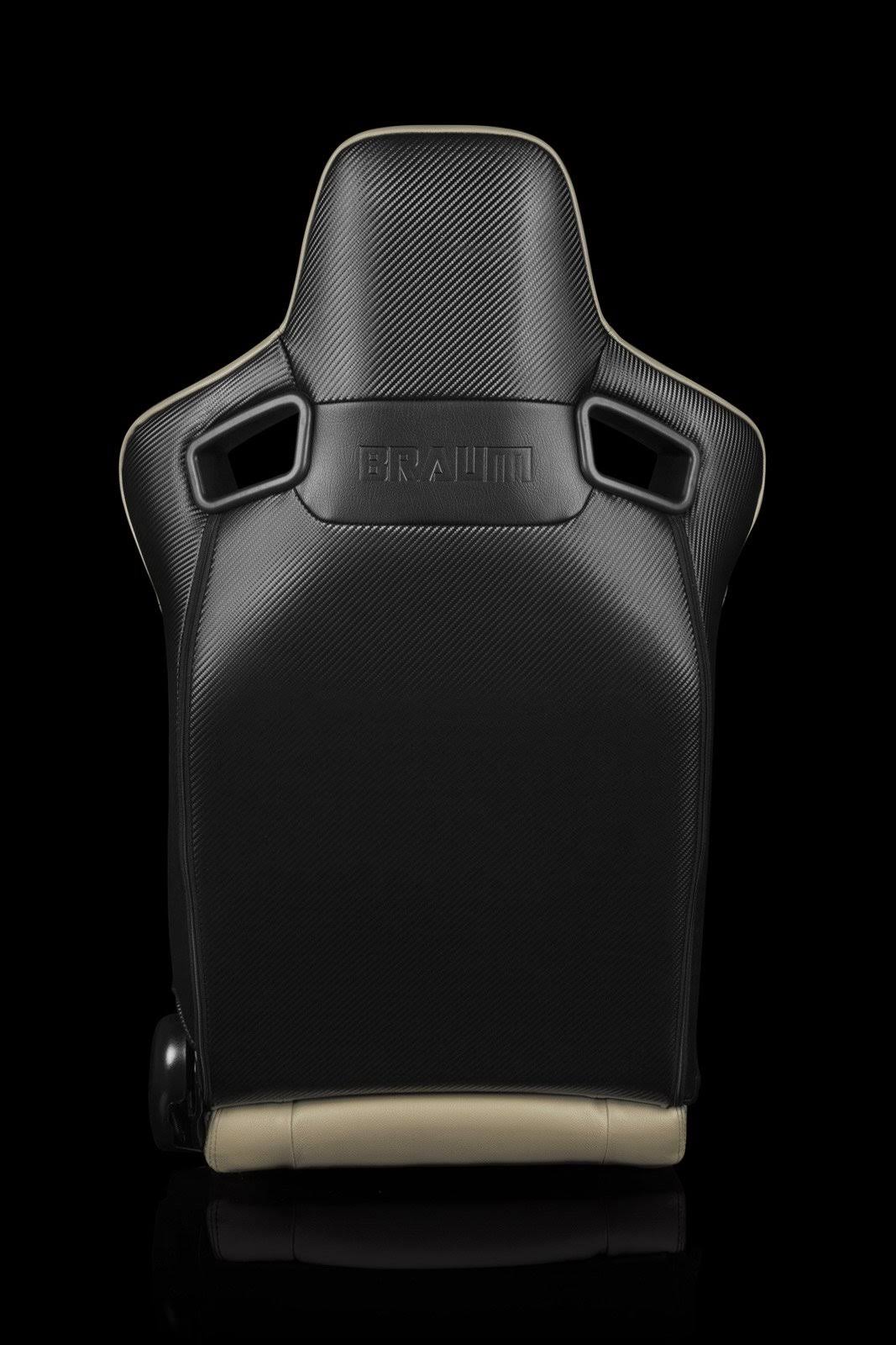 Braum Elite Series Beige Leatherette Racing Seats: Pair