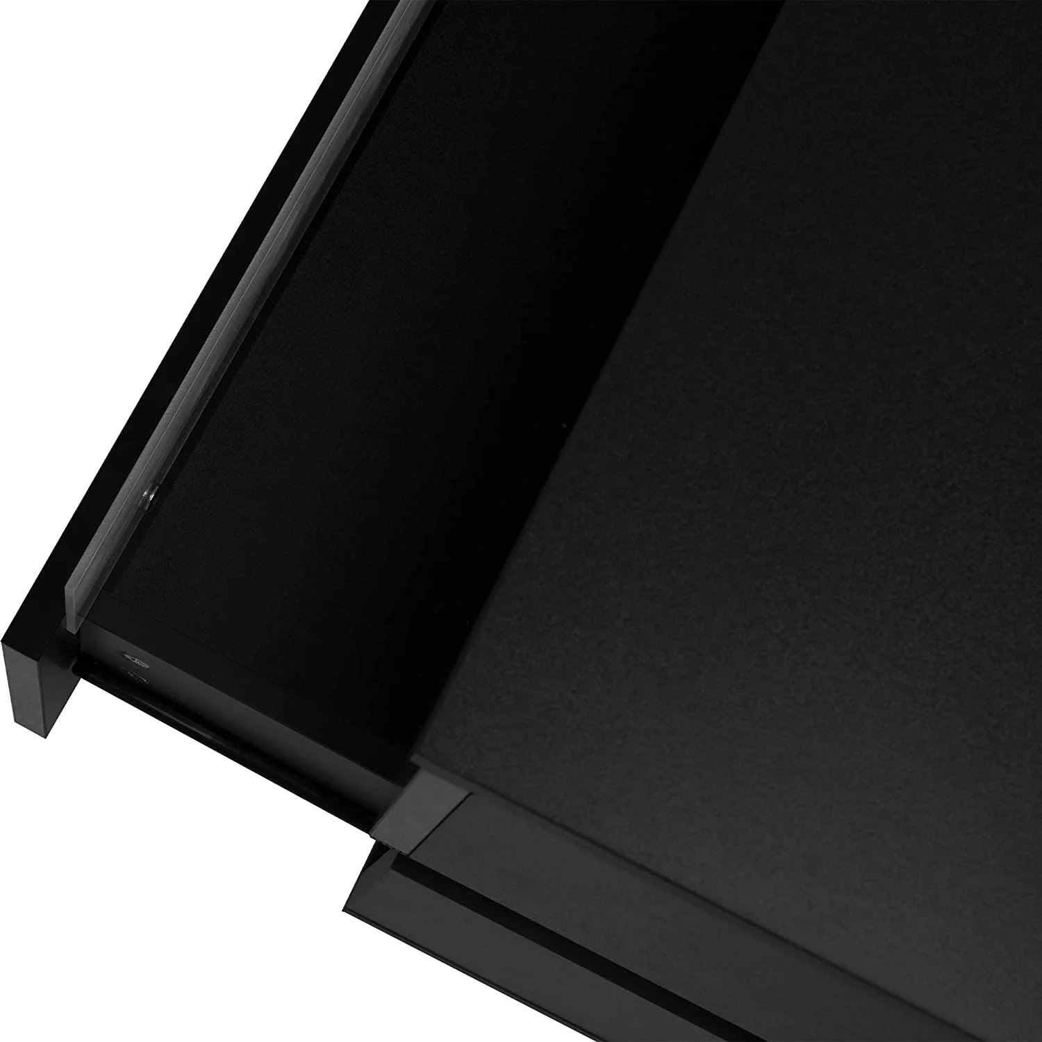 LED Nightstand Set of 2 with 2 Storage Drawers, Modern High Gloss Bedside Table with Led Lights, End Table for Bedroom Furniture, Black