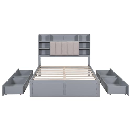 NicBex Murphy Bed Cabinet Wall Bed Queen Size Murphy Bed with Shelves, Drawers and USB Ports can be Folded into a Cabinet, Space-Saving Versatility for Guest Room, Study, Office, White