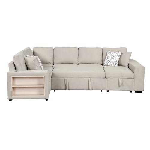 Oversized U-Shaped Sectional Sofa Couch Plush Corduroy Upholstered Modular Deep Seat Sofa&Couch Sectional W/Right Facing Chaise Lounge and 7 Toss Pillows for Home Apartment Living Room Furniture Sets