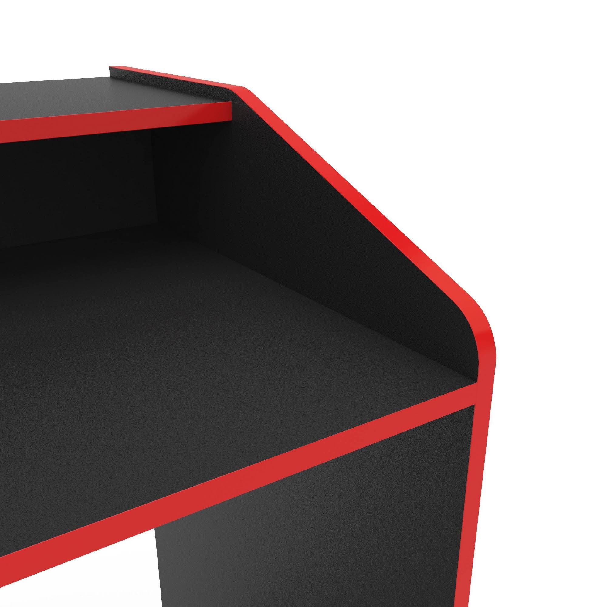 Polifurniture Corporatio Epic 45 in. Black and Red Gaming Desk