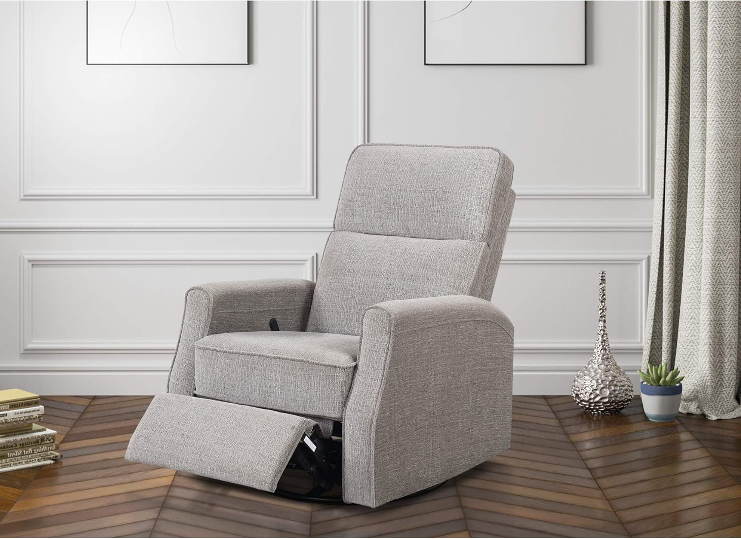 Wallace & Bay Reeves Swivel Recliner Glider, Gray