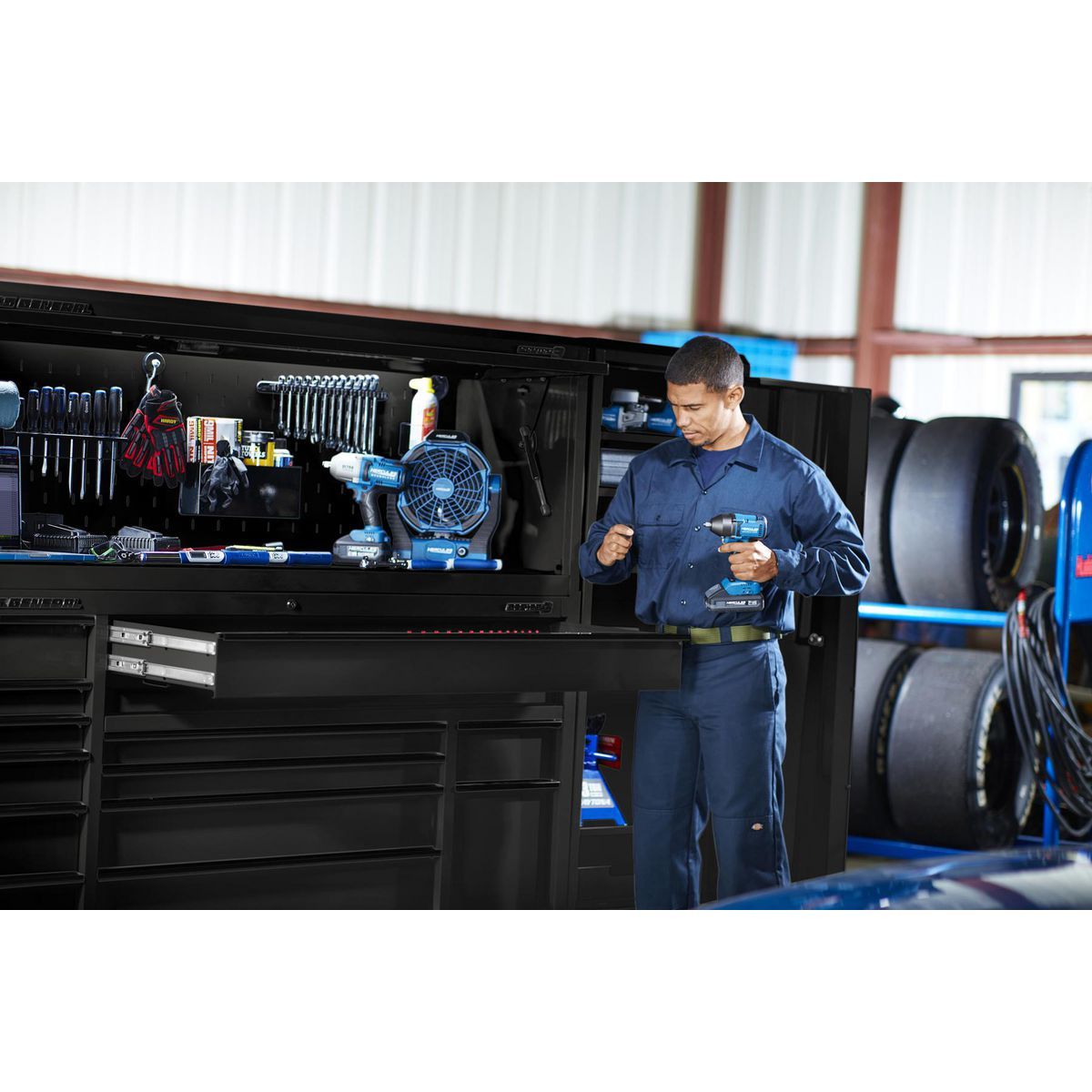 U.S. GENERAL 72 in. x 22 in. Triple-Bank Roll Cab, Series 3, Slate Gray