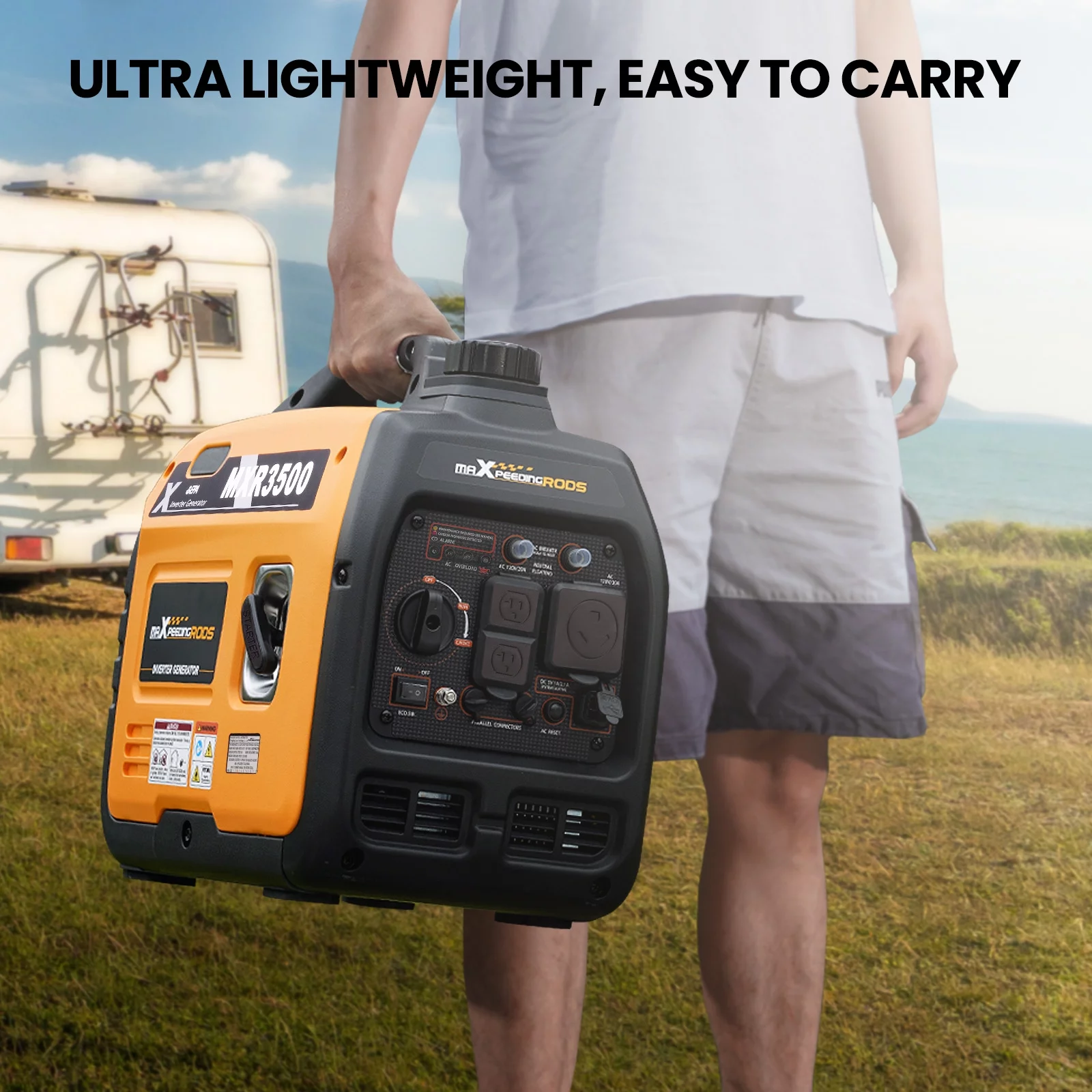 Power Equipment 3500 Watt Rated Super Quiet Suitcase Inverter Generator for Camping Rv Travel Outdoor Party