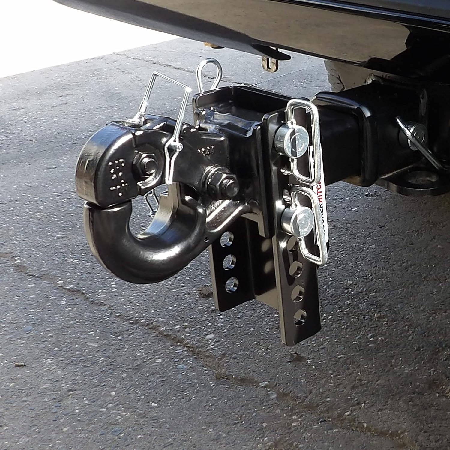 Shocker XR Pintle Hook Drop Ball Mount 1-1/2" Rise to 6-1/2" Drop - 12,000 lbs, Fits 2" Hitch
