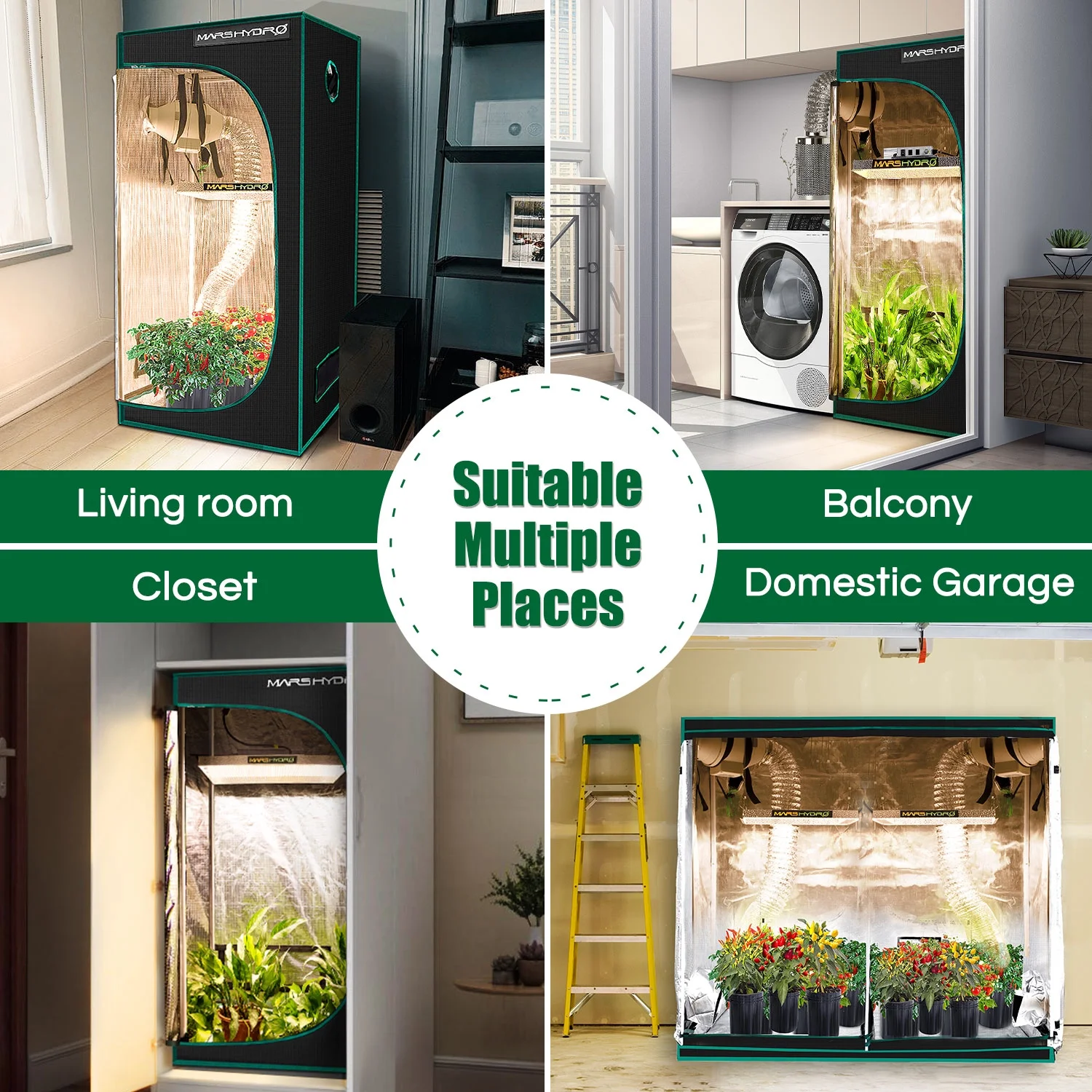 48''x24''x70'' Indoor Grow Tent Plant Growing Room Hut Box Cabinet Hydroponic 100% Reflective Mylar Non Toxic For Indoor Planting Seed Starting Germination Horticulture Greenhouse Garden Mars Hydro