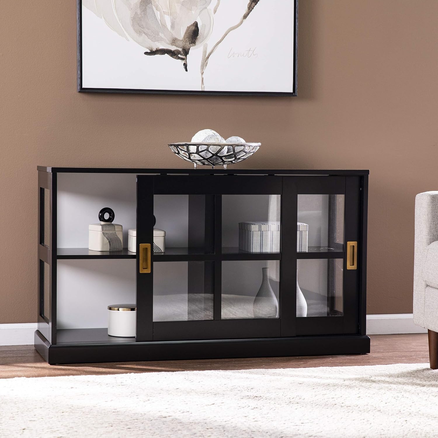 SEI Furniture Byward Curio Cabinet, Black