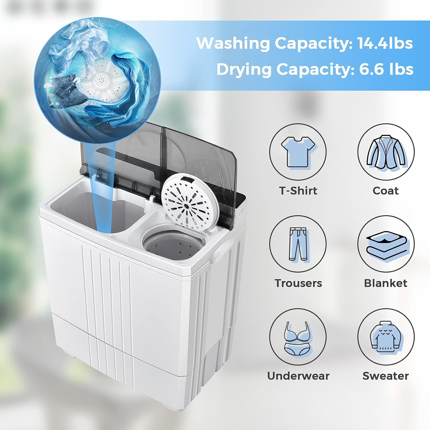 Generic FP10020US-GR Portable Washing Machine, Gray