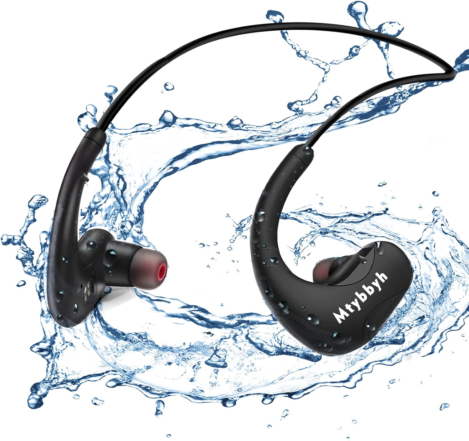 Waterproof Headphones for Swimming,IPX8 Waterproof 8GB MP3 Player Wireless Bluetooth Swimming Headphones with Noise Cancelling Mic for Swimming,Diving,Running,Cycling,Gym,Workout
