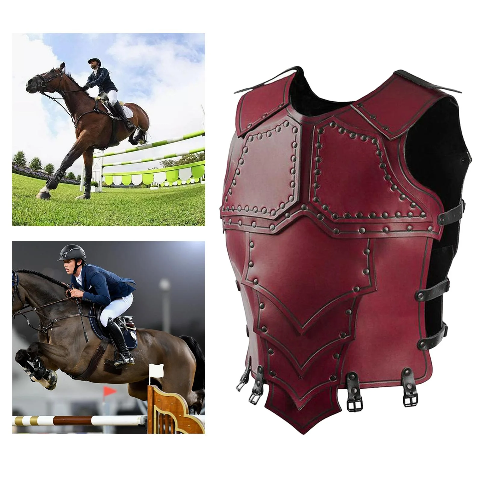 Horse Riding , Equestrian body protective | Horse Riding Training Waistcoat Body Safety for Unisex Adults, M , Red, M
