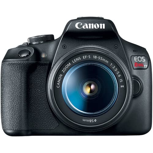 Canon EOS Rebel T7 DSLR Camera with 18-55mm & 75-300mm Lens Bundle with Extra Canon Battery + 2X 64GB Memory Cards + Accessory Kit Including Bag, Flash, Aux Lenses, Software & More