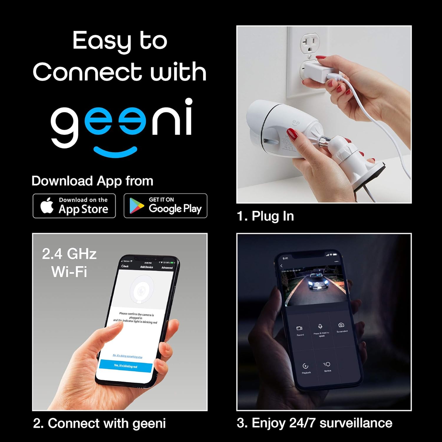 Geeni Hawk 1080p HD Outdoor Smart Wi-Fi Security Camera with Night Vision, Motion Alerts and IP66 Weatherproof, Compatible with Alexa,The Google Assistant, White