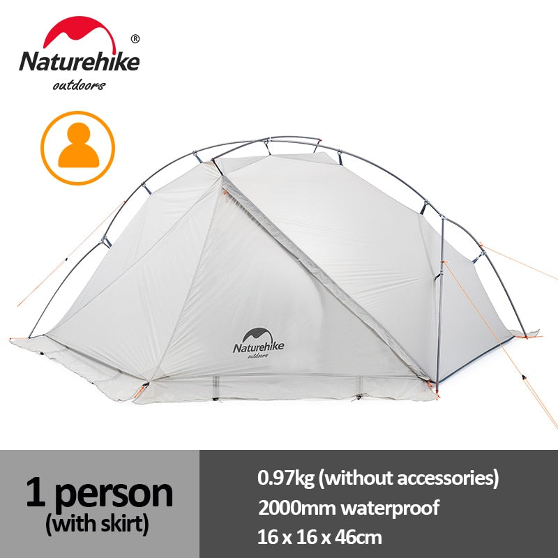 NaturehikeTent VIK Ultralight Single Tent Waterproof Camping Tent Outdoor Hiking Tent 1 People 2 People Travel Tent Cycling Tent