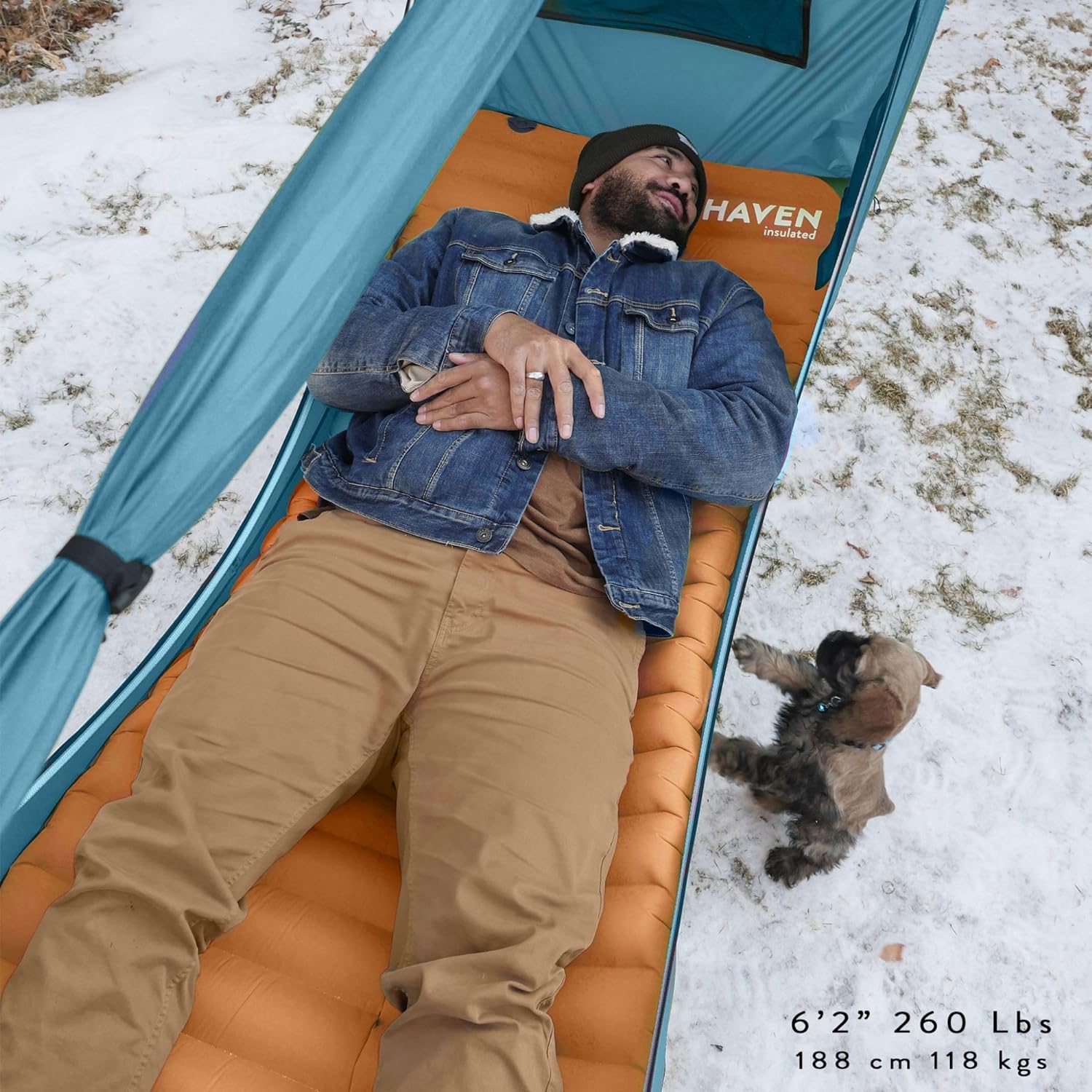 Haven Tent XL Lay Flat Hammock Tent - Tent & Camping Hammock with Mosquito Net - Includes Insulated Pad and - 80"x30" (Forest Green)