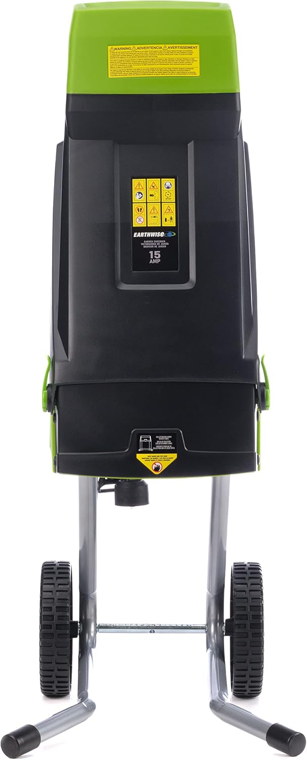 Earthwise Power Tools by ALM GS015 15-Amp Electric Corded Chipper/Shredder with Collection Bag, Green/Black