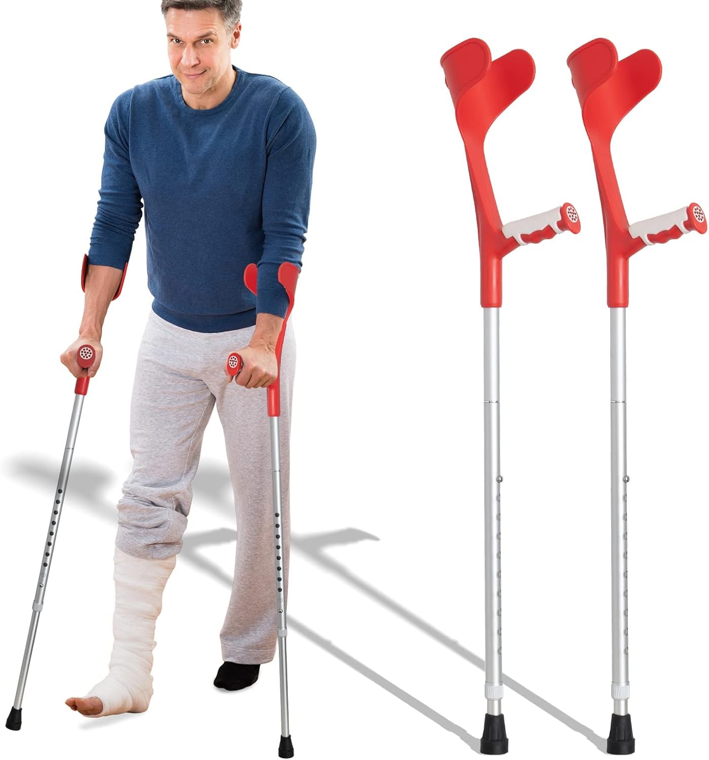 BeneCane Forearm Canes Lightweight Arm Crutch Adjustable Ergonomic Comfortable on Wrist Non Skid Rubber Tips Pack of 2