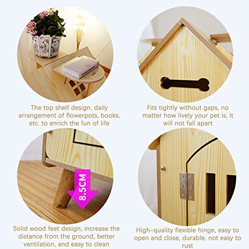 Wooden Cat House, Dog Kennel, Cozy Cat Condo, Weatherproof Outdoor Cat Enclosures, Pet Play and Habitat, Indoor Decorative Furniture Cat Cage, Feral Stray Cat Shelter (Size : 80x55x74CM)