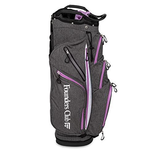 Founders Club Franklin Golf Push Cart Bag -Riding Cart Bag -Full Bag Rain Cover -Secure Push Cart Base -Light Weight -15 Way Full Length Divider-External Putter Tube-Embroidery Panel