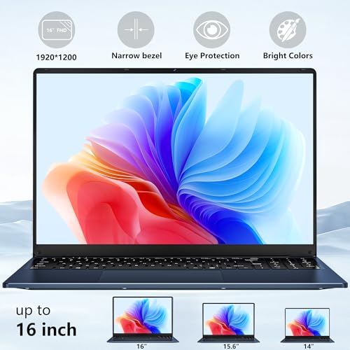 Gaming Laptop, 2025 Windows Laptops Computer, 16 Inch Windows 11 Pro Lap Top, 16GB RAM 1TB SSD, N150 Processor(up to 3.6GHz), Backlit Keyboard