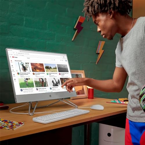 HP 27 inch All-in-One Desktop Computer, FHD IPS Touchscreen, AMD Ryzen 7 5700U Processor, 64GB RAM, 2TB PCIe SSD, Wi-Fi 6, Webcam, HDMI, Wired KB&Mouse, Windows 11 Pro, P500 Portable SSD