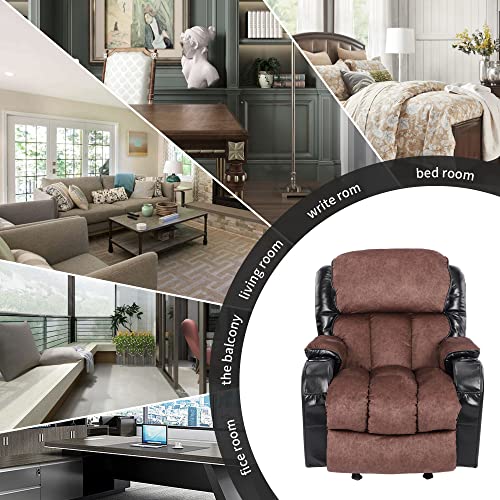 INMOZATA Recliner Chair with Massage and Heat Manual Breathable Leather Massage Rocker Recliner Chair for Adults Comfy Lazy Boy Recliner Sofa for Living Room Home Theater with Cup Holder, Black