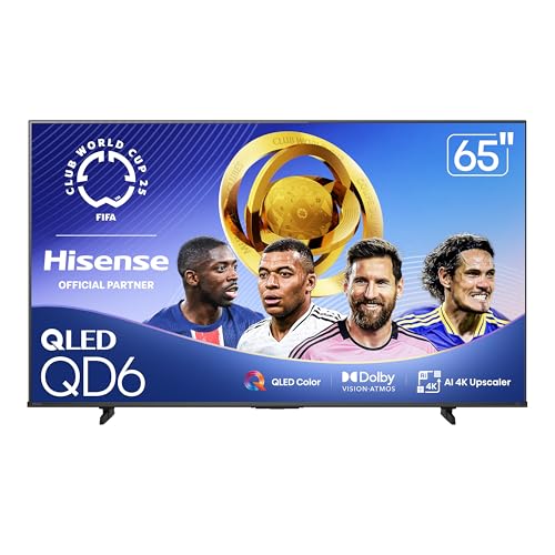 Hisense 85" Class QD6 Series (85QD6QF, 2025 Model) QLED 4K UHD Smart Fire TV, Voice Remote with Alexa, Dolby Vision, Dolby Atmos, Motion Rate 120, HDR 10+, Game Mode Plus, MEMC, VRR, ALLM